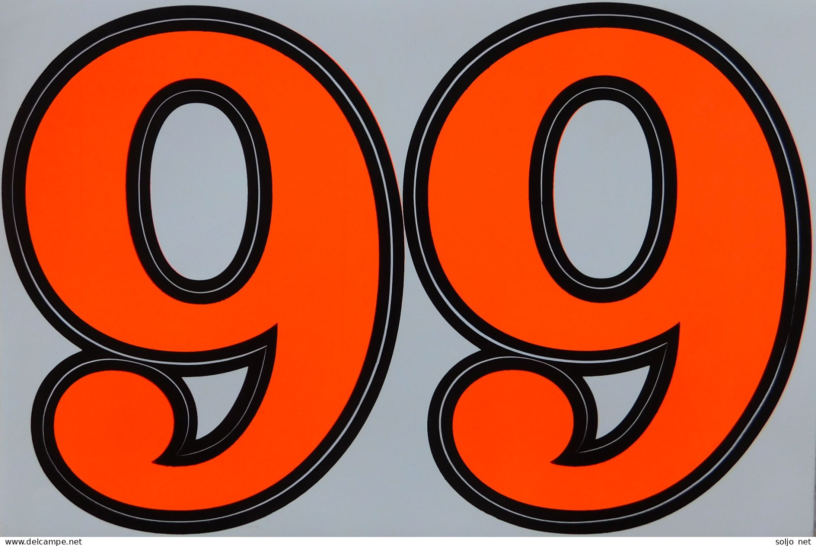 Grosse Nummer 6 9 Aufkleber 165 Mm Orange Big Number Sticker A4 1 Bogen 27 X 18 Cm ST112 - Scrapbooking