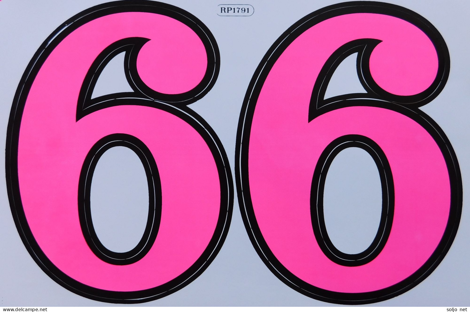 Grosse Nummer 6 9 Aufkleber 165 Mm Pink Big Number Sticker A4 1 Bogen 27 X 18 Cm ST452 - Scrapbooking