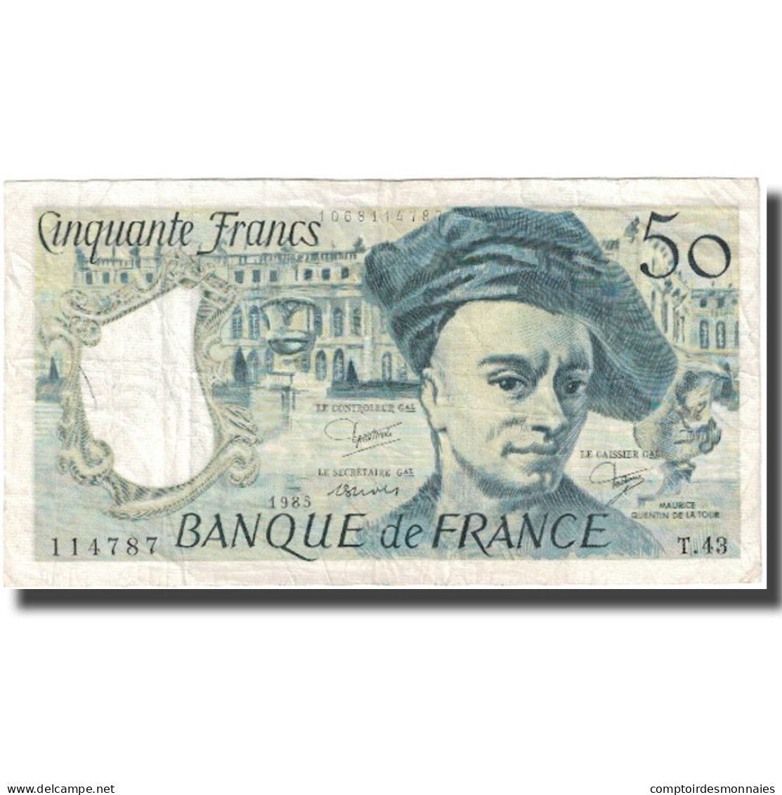 France, 50 Francs, Quentin De La Tour, 1985, TTB, Fayette:67.11, KM:152b - 50 F 1976-1992 ''Quentin De La Tour''