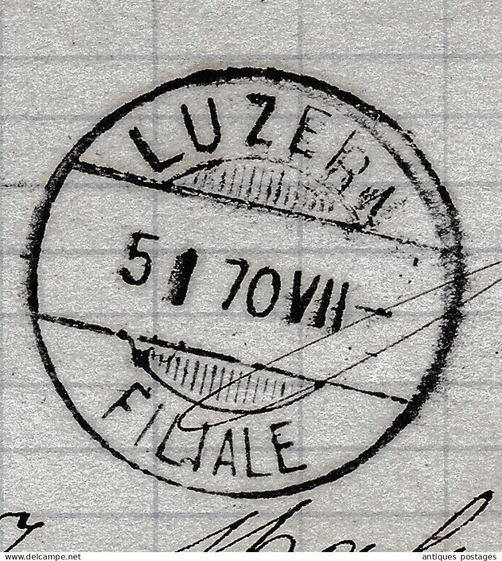 Lettre 1870 Luzern Gebrüder Gloggner & Cie Suisse Schweiz Lucerne Mahler Sohn Timbre Helvetia Assise