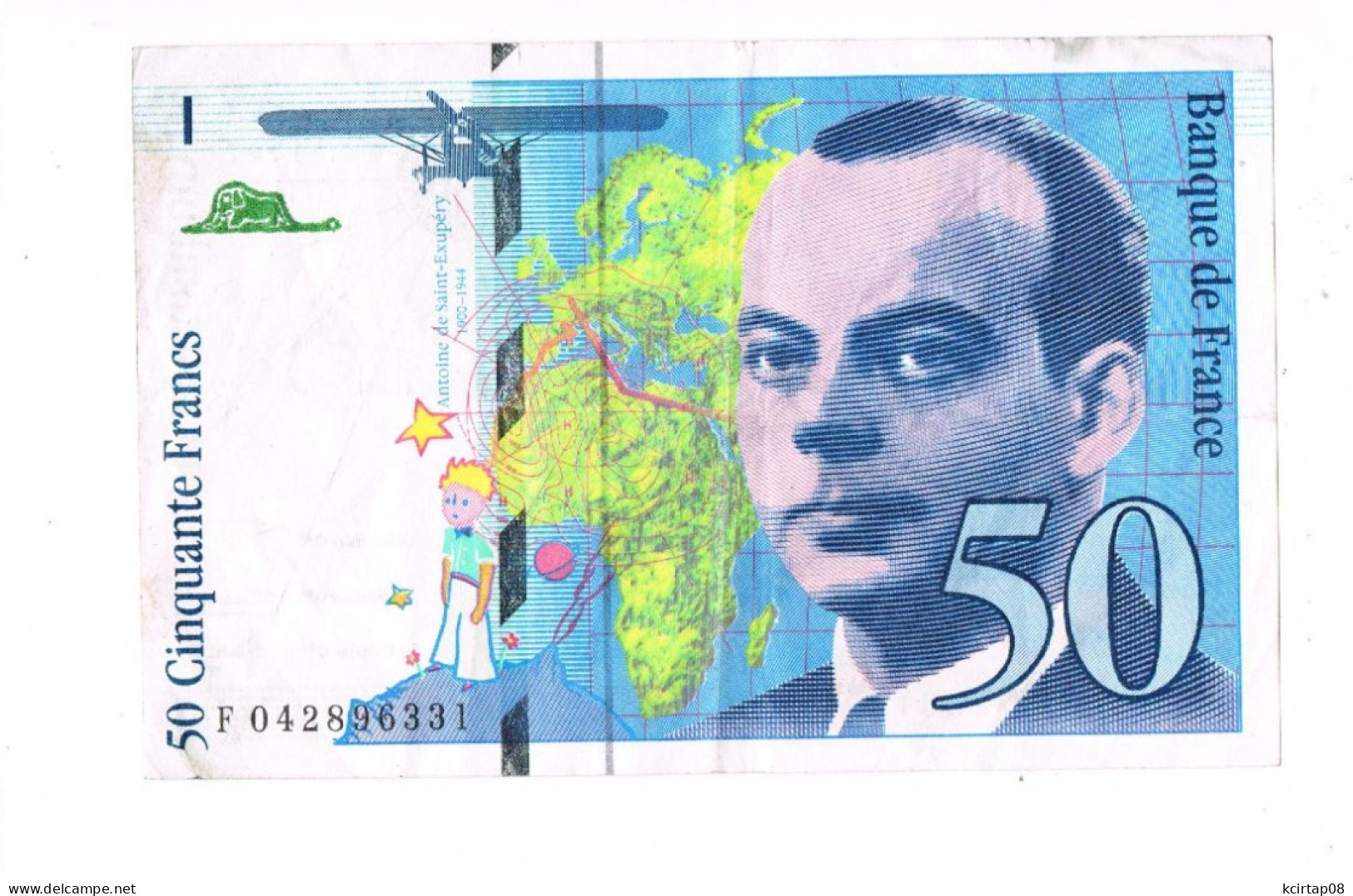 50 . Cinquante Francs . - 50 F 1992-1999 ''St Exupéry''