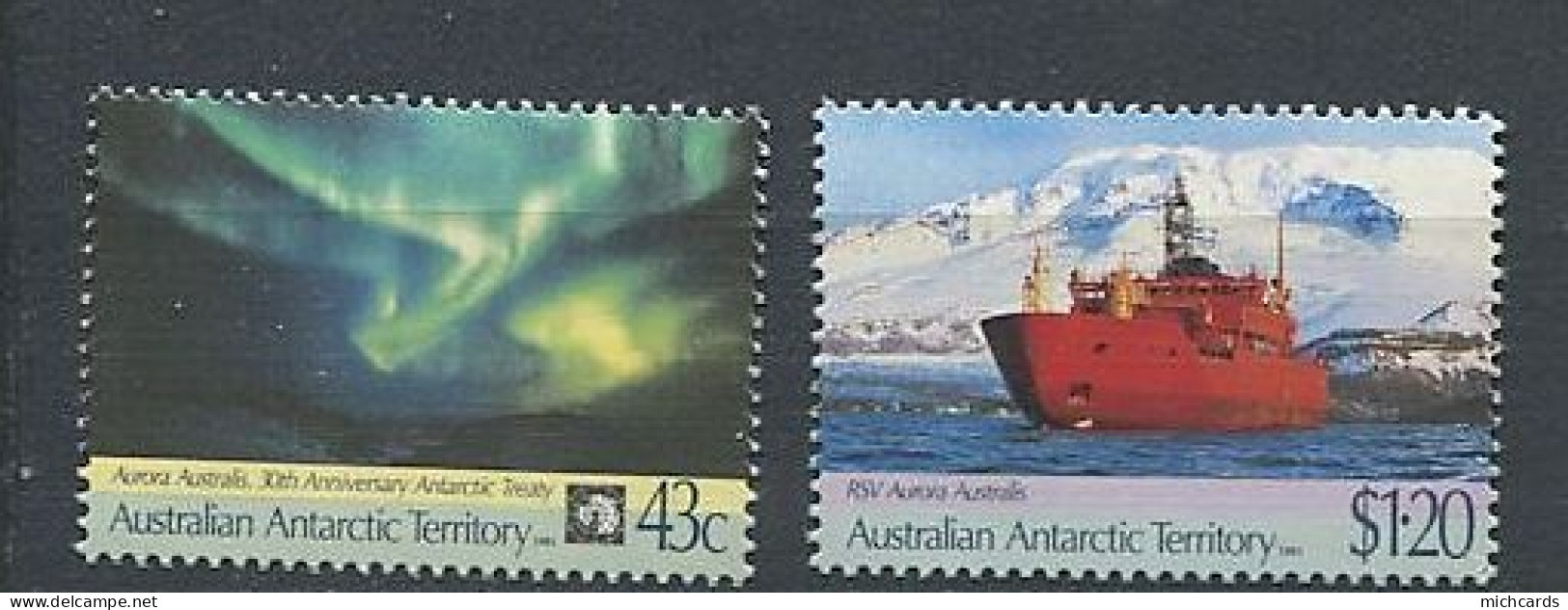 225c AUSTRALIE Antarctic 1991 - Yvert 88/89 - Polaire Antarctique Bateau Aurore Austral - Neuf ** (MNH) Sans Charniere - Unused Stamps