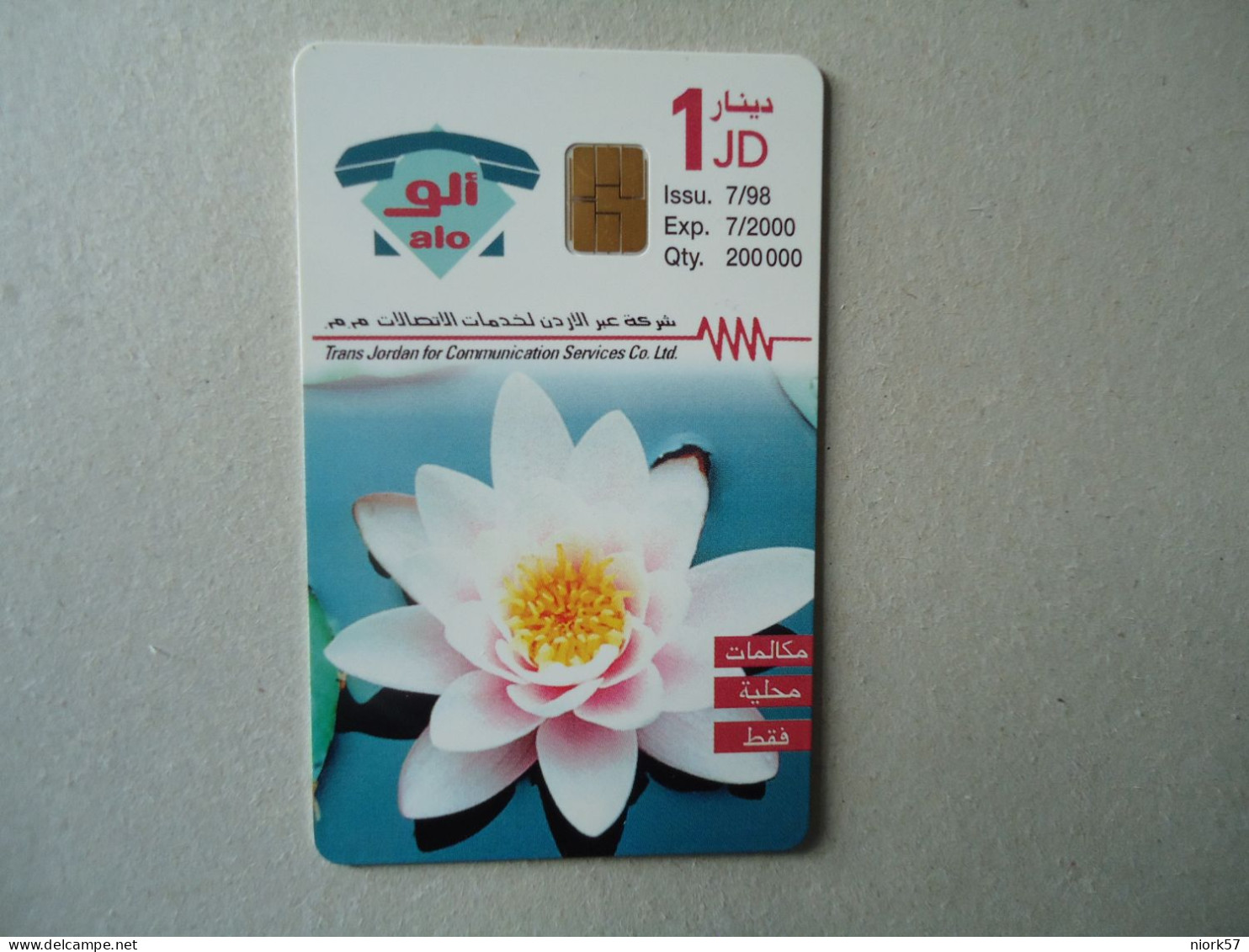 JORDAN  USED CARDS  FLOWERS 2 SCAN - Giordania