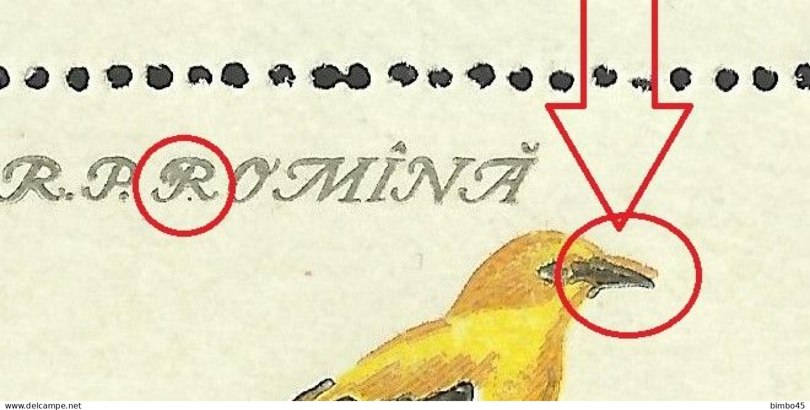 Error - Rar , Rar ,  - Romania  Airmail  1959 Bird X4 MNH -  Double Beak In Birds / Letter "R" - Errors, Freaks & Oddities (EFO)