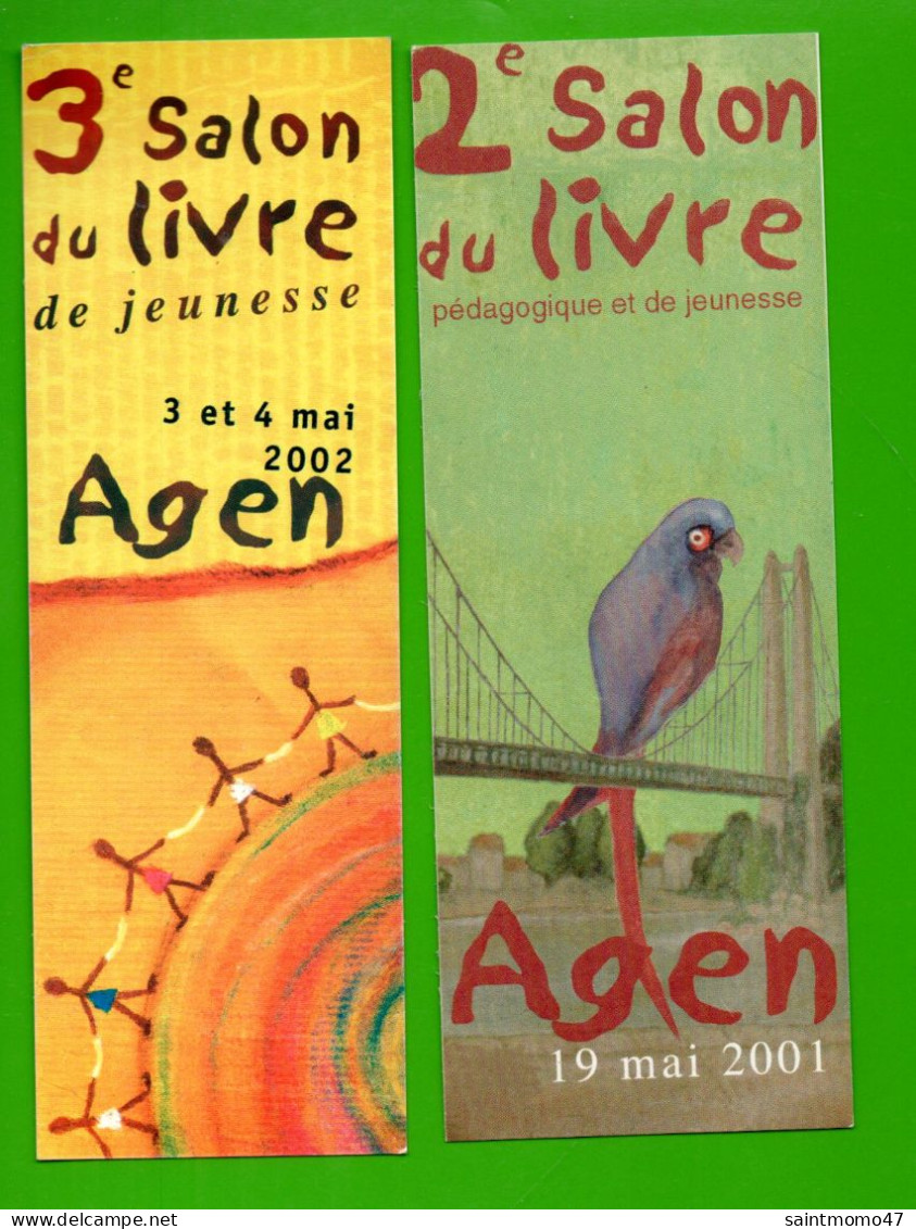 2 MARQUE-PAGES . " SALON DU LIVRE . AGEN 2001 " & " SALON DU LIVRE . AGEN 2002 " - Réf. N°81 E - - Marque-Pages