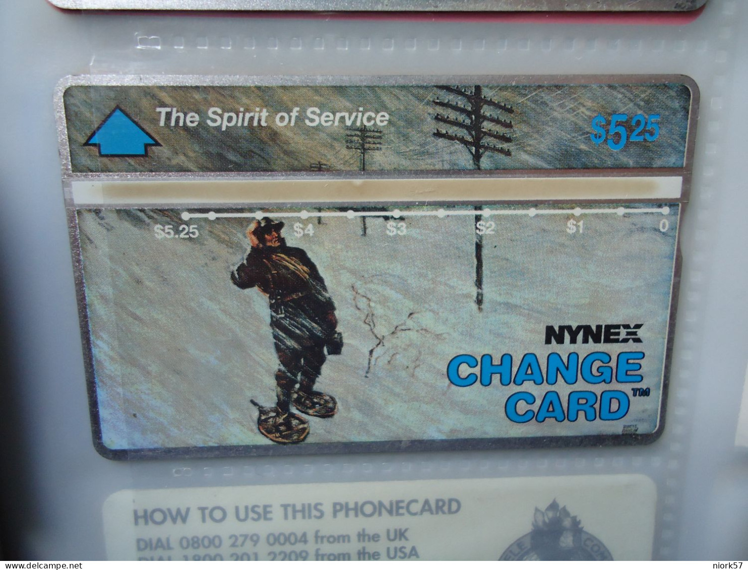 UNITED STATES UESD CARDS  5.25 $ NYNEX  CHANGE CARD THE SPIRIT   SERVICE - Other & Unclassified