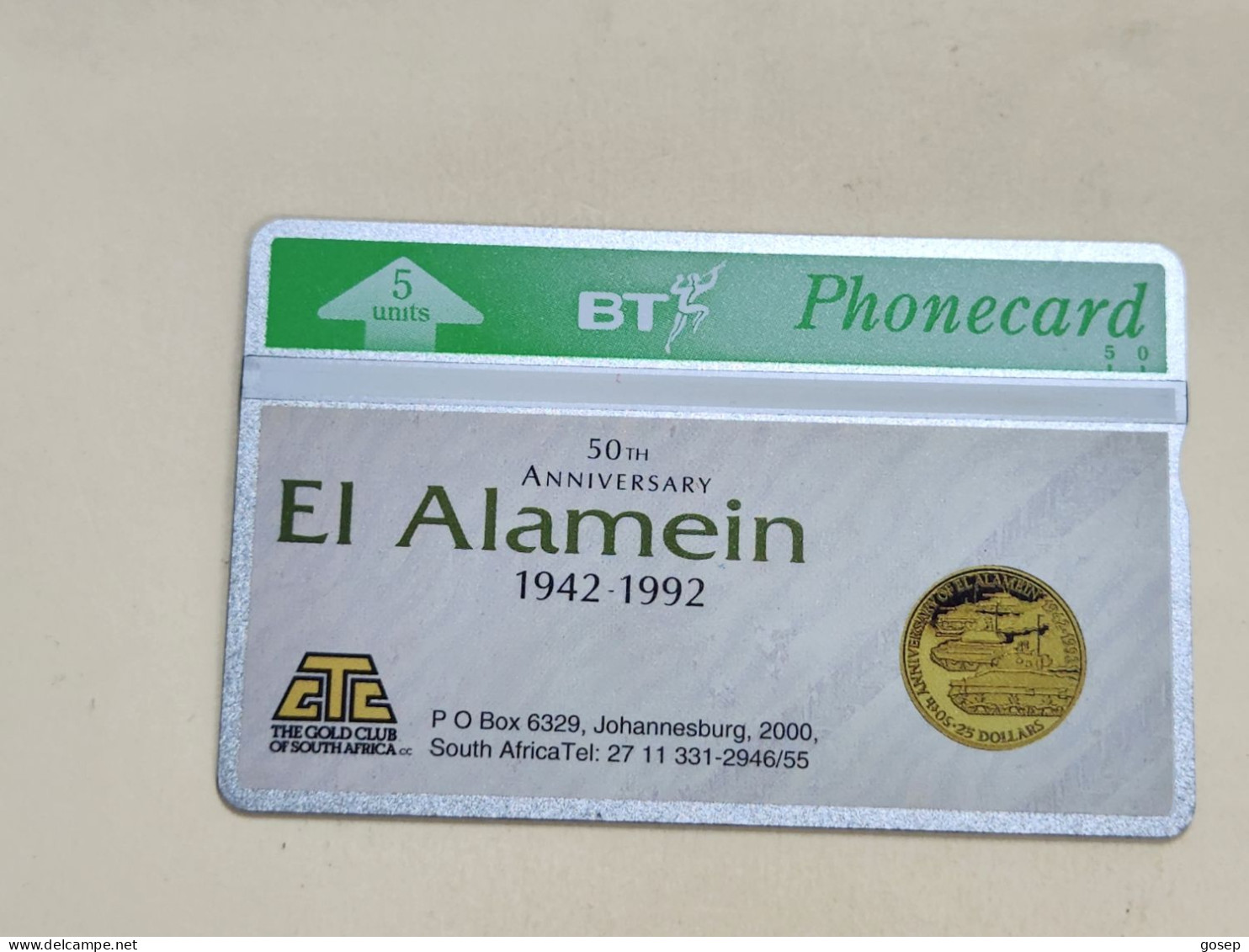 United Kingdom-(BTO-009)-EL Alamein $25-(17)(5units)(371E87122)-price Cataloge MINT-3.00£+1card Prepiad Free - BT Emissioni Straniere