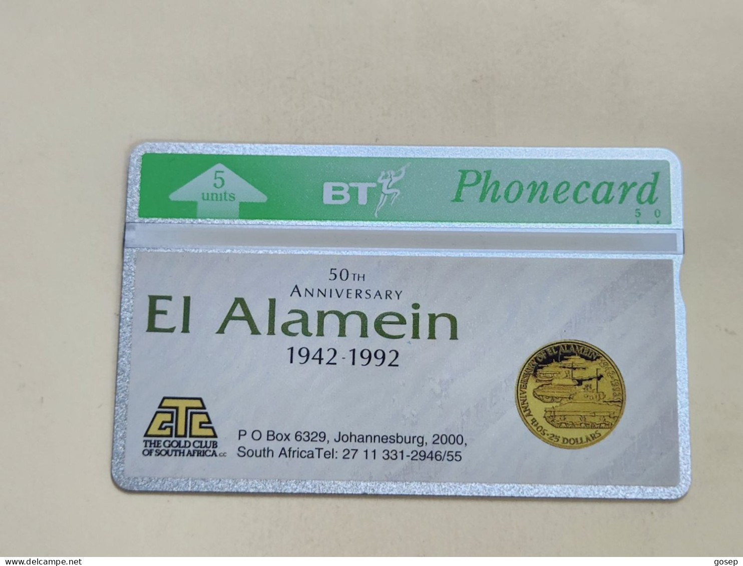 United Kingdom-(BTO-009)-EL Alamein $25-(18)(5units)(371E87216)-price Cataloge MINT-3.00£+1card Prepiad Free - BT Emissions Etrangères