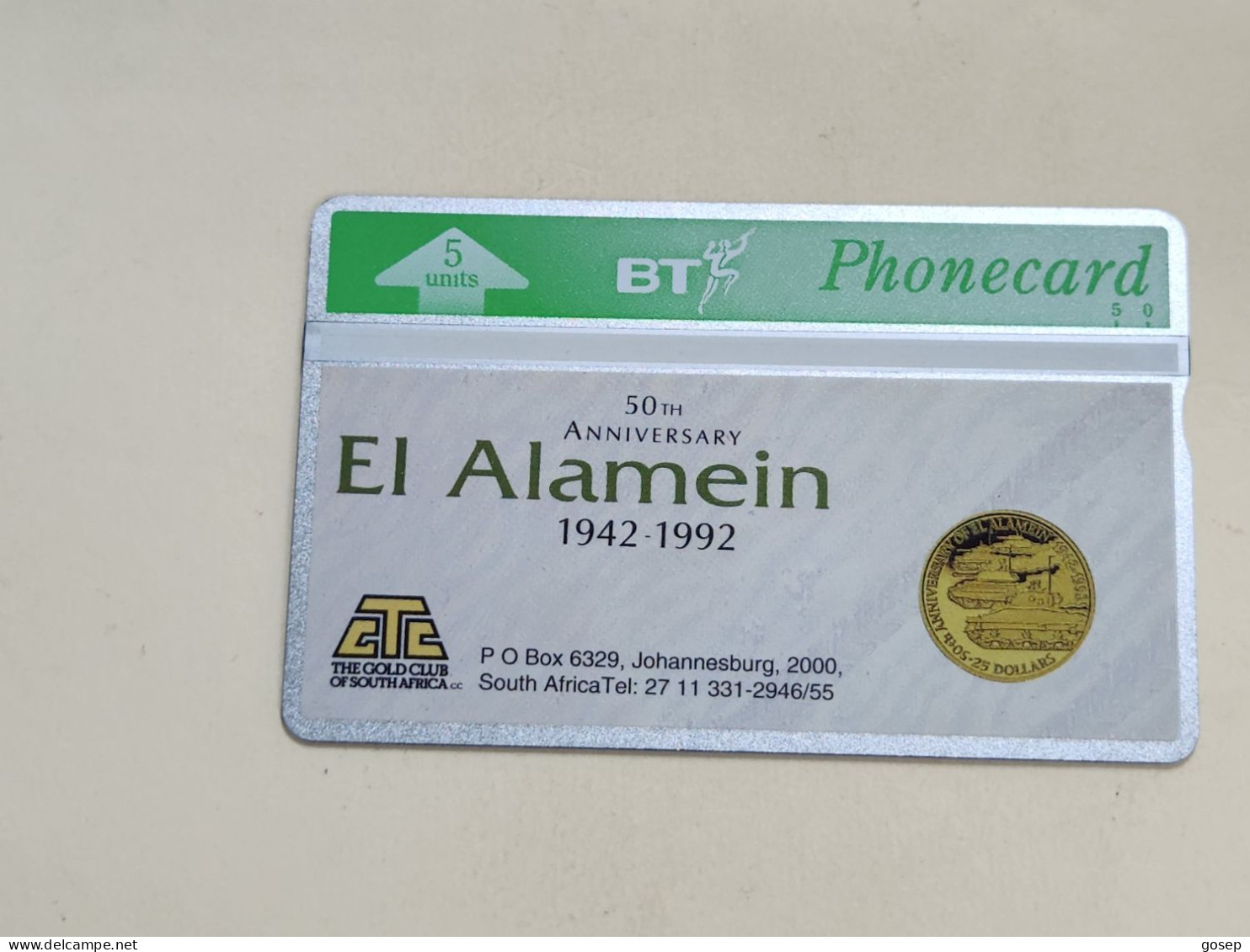 United Kingdom-(BTO-009)-EL Alamein $25-(19)(5units)(371E87319)-price Cataloge MINT-3.00£+1card Prepiad Free - BT Emissions Etrangères