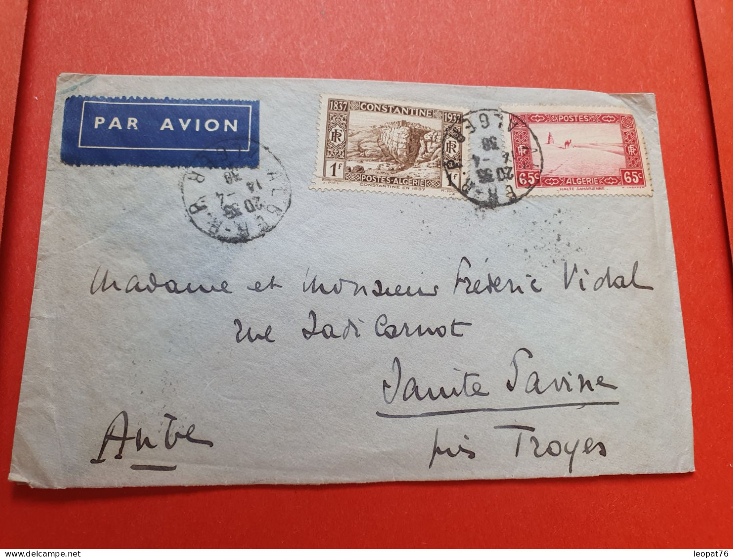 Algérie - Enveloppe De Alger Pour La France En 1938 - Réf 876 - Cartas & Documentos