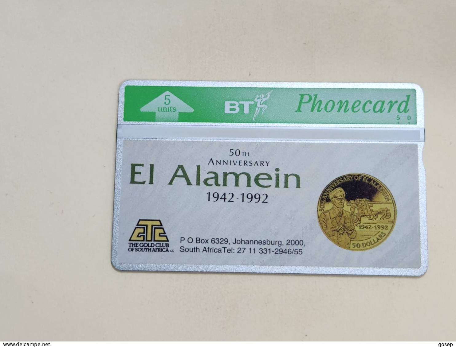 United Kingdom-(BTO-010)-EL Alamein $50-(22)(5units)(371E92123)-price Cataloge MINT-3.00£+1card Prepiad Free - BT Overseas Issues