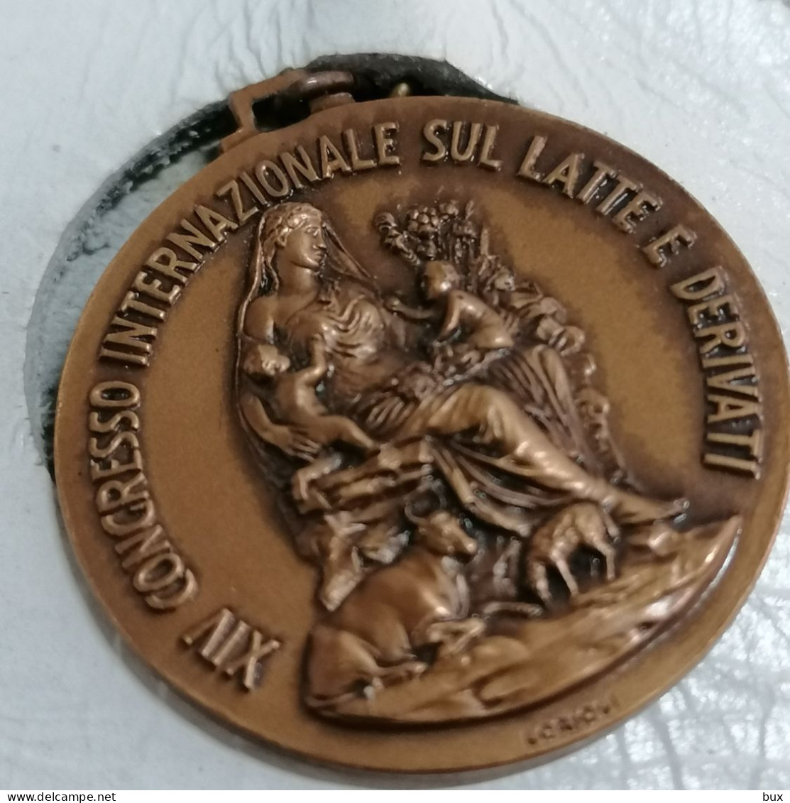 1956 ROMA CONGRESSO INTERNAZIONALE DI SUL LATTE E DERIVATI MEDAGLIA LORIOLI PORTA NOMINATIVO MEDAL - Professionnels/De Société