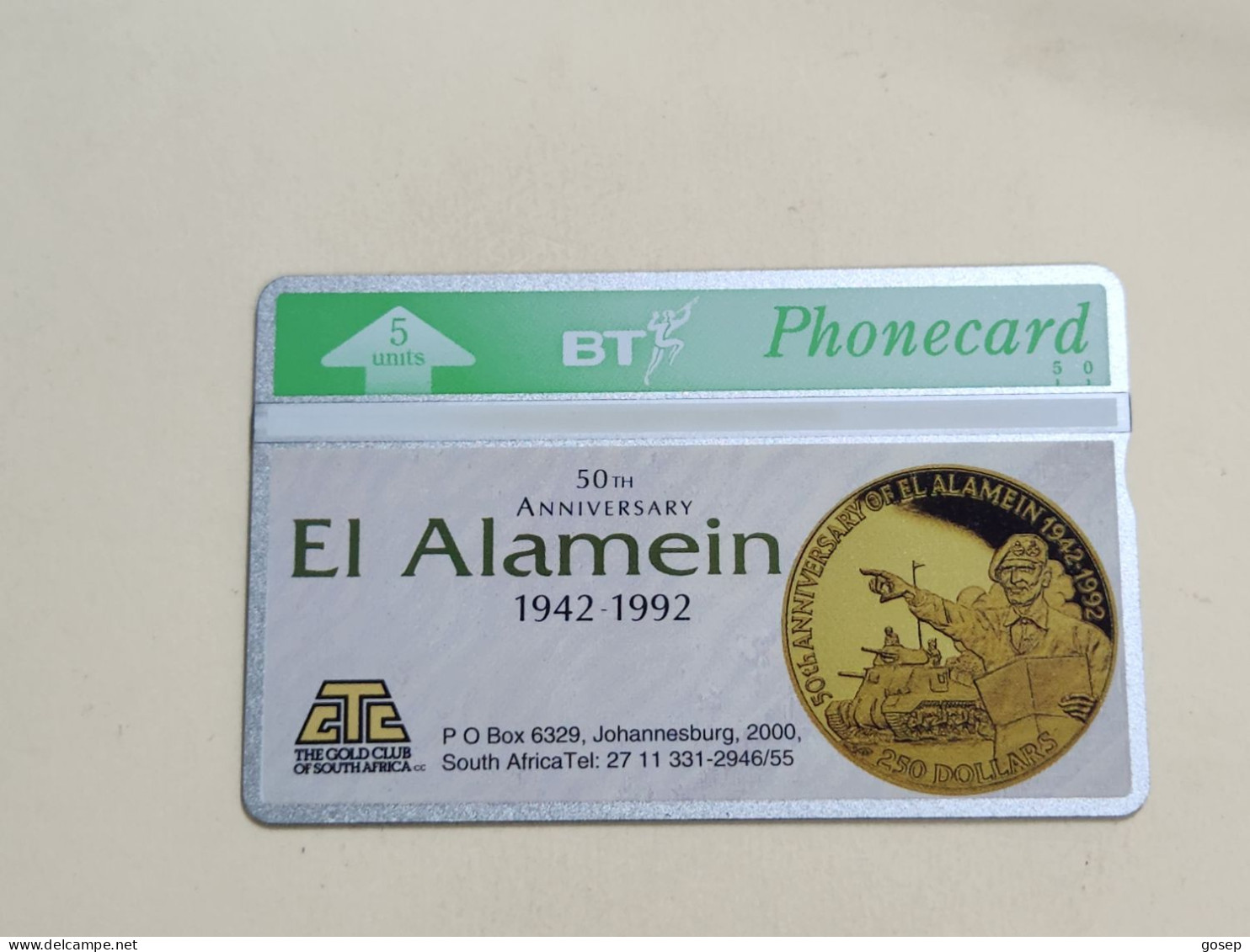 United Kingdom-(BTO-012)-EL Alamein $250-(29)(5units)(271E97696)-price Cataloge MINT-3.00£+1card Prepiad Free - BT Übersee