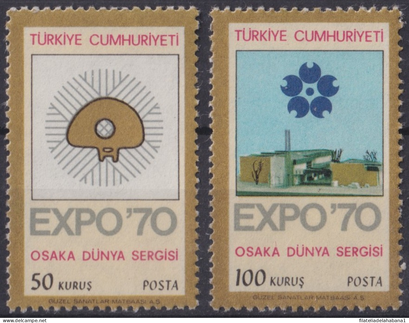 F-EX41189 TURKEY TURQUIA MNH 1970 WORLD FAIR OSAKA JAPAN NIPPON ART PAVILION.  - 1970 – Osaka (Japon)