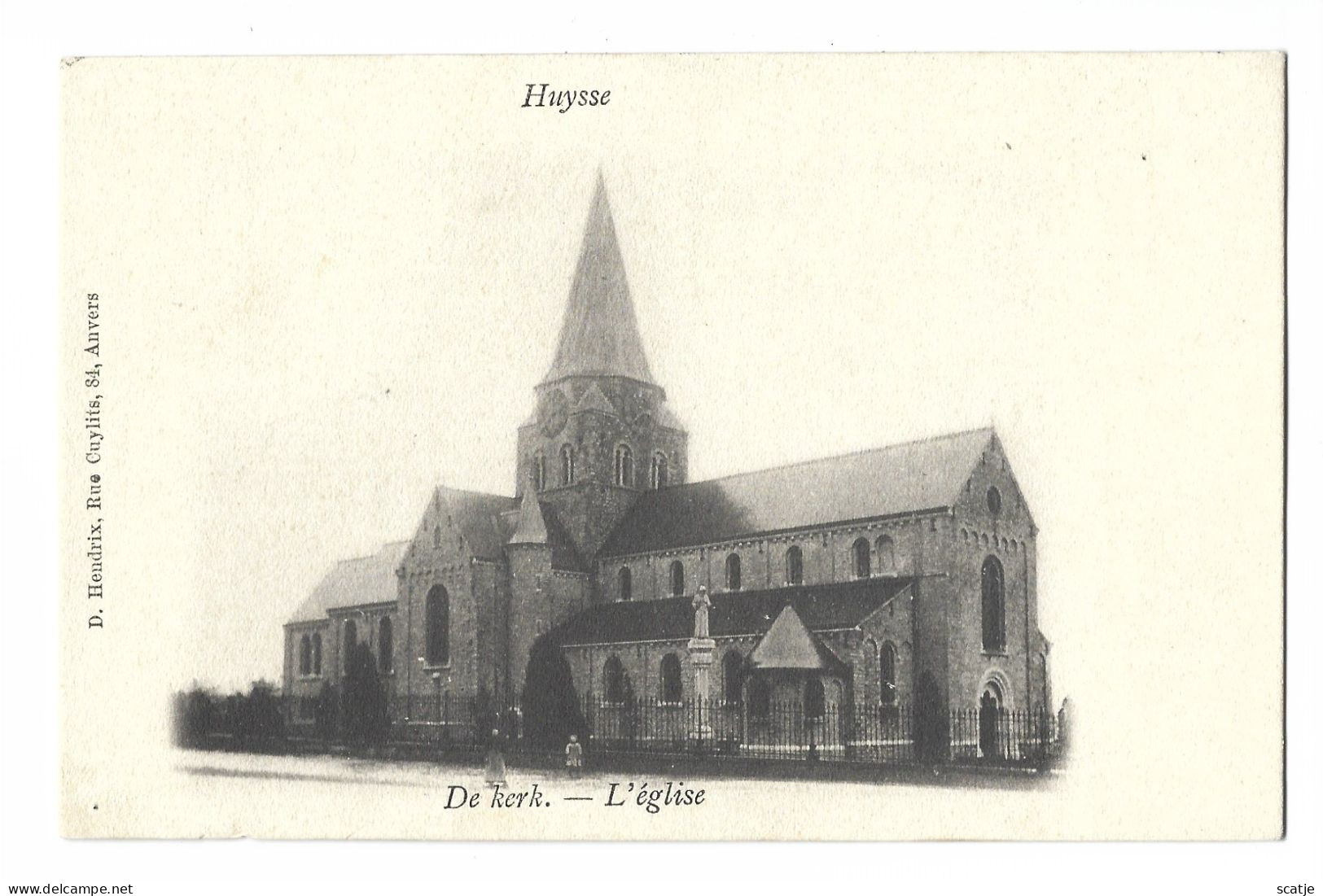 Huysse   -    De Kerk.   -   1900 - Zingem