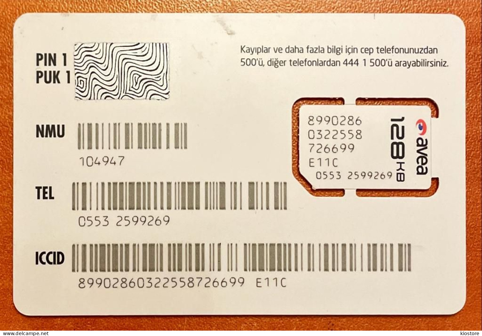 Turkey Avea Sim Card - Türkei