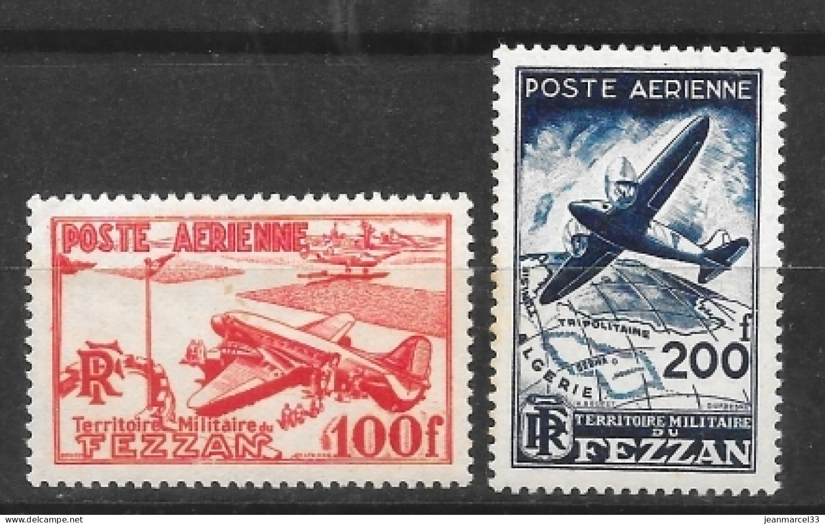 Fezzan Série Aviation De 2 Timbres Neufs Sans Charnière, N° 4 Et 5 - Ongebruikt
