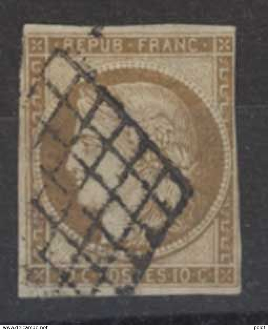 Yvert N° 1 - Type Cérès - 10 C. Bistre -Oblitération Grille - - 1849-1850 Ceres