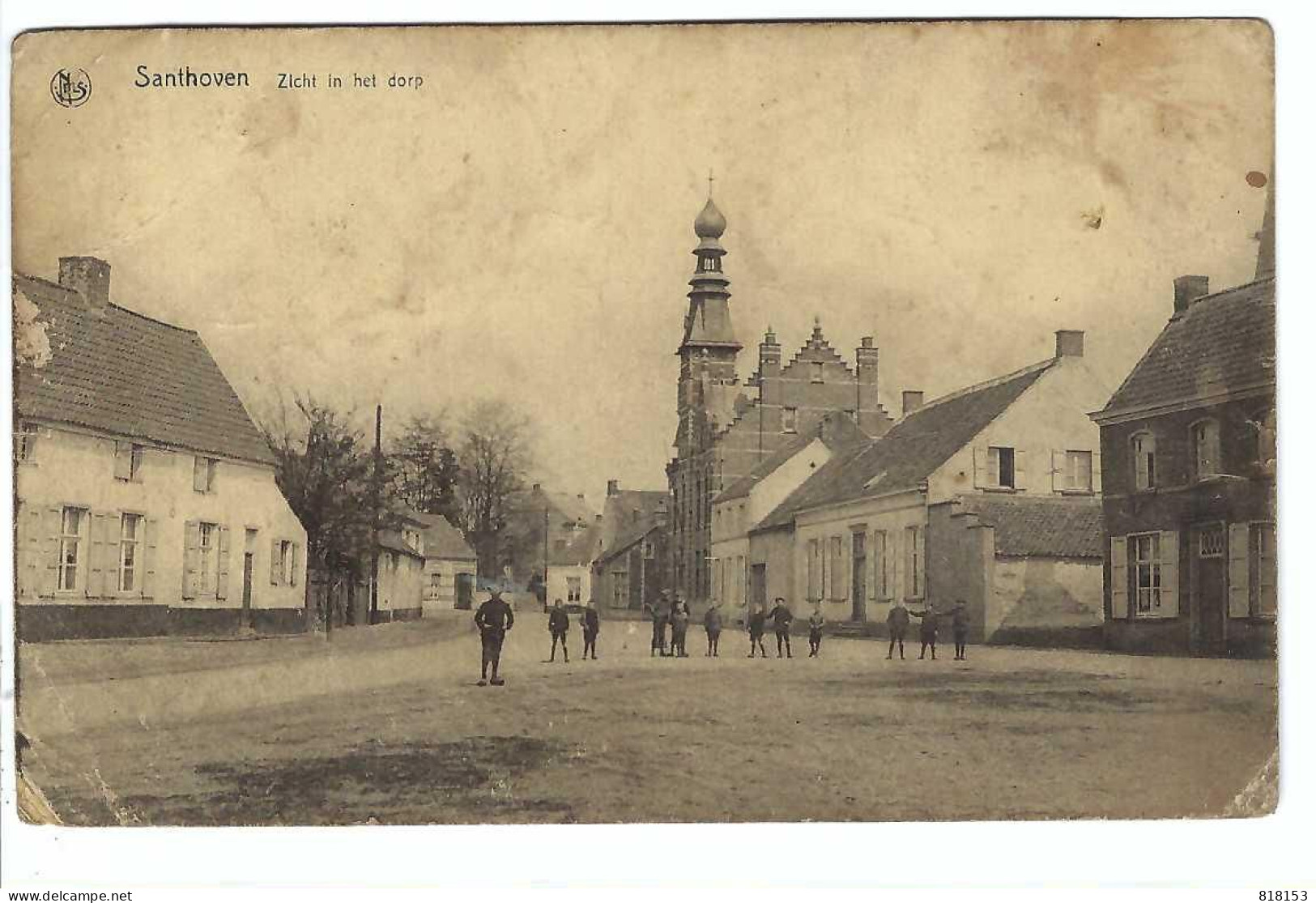 Zandhoven   Santhoven  Zicht In Het Dorp (kaart Vertoont Slijtage Zie Scans) - Zandhoven