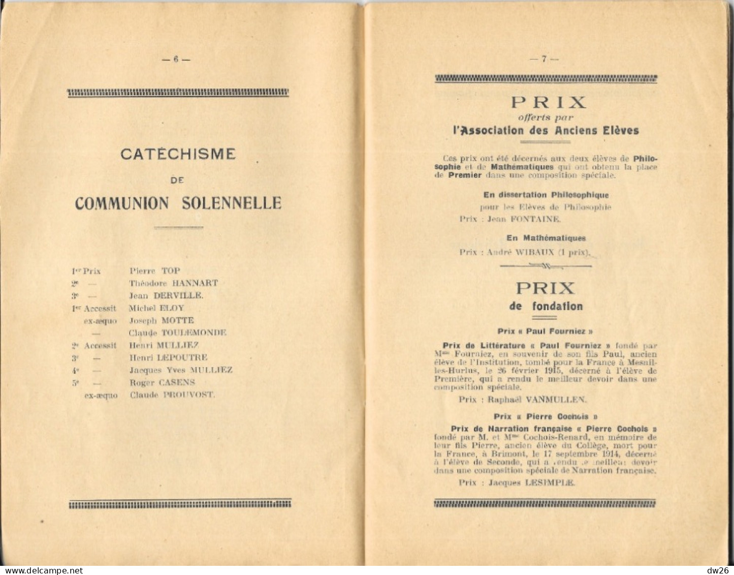 Livret De Distribution Des Prix - Institution N.D. Notre Dame Des Victoires à Roubaix (Nord) 12 Juillet 1928 - Diplome Und Schulzeugnisse