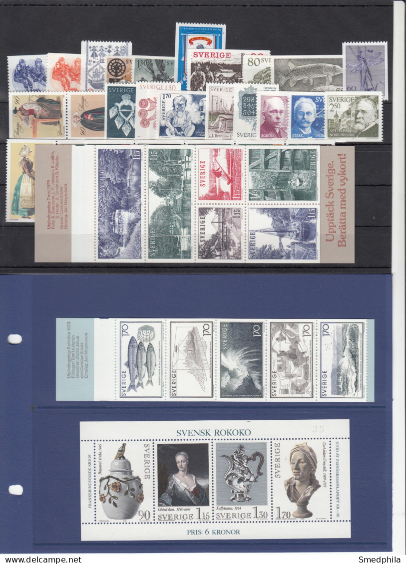 Sweden 1979 - Full Year MNH ** Excluding Discount Stamps - Annate Complete