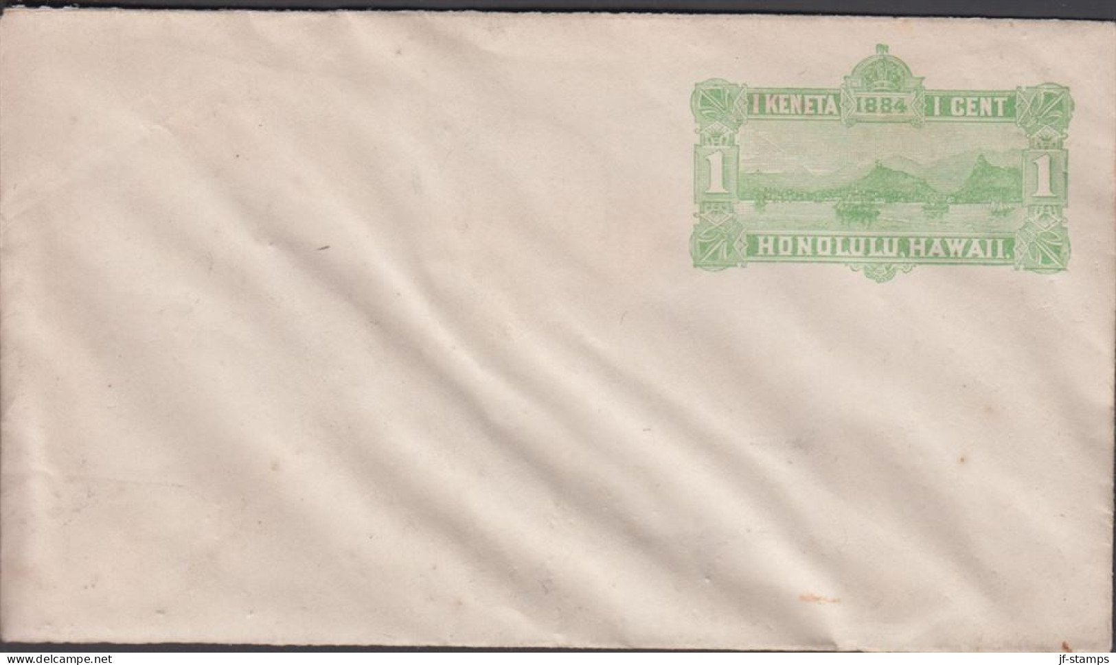 1884. HAWAII. 1 CENT. HONOLULU. HAWAII. Envelope. Fold Reverse.  - JF440341 - Hawai