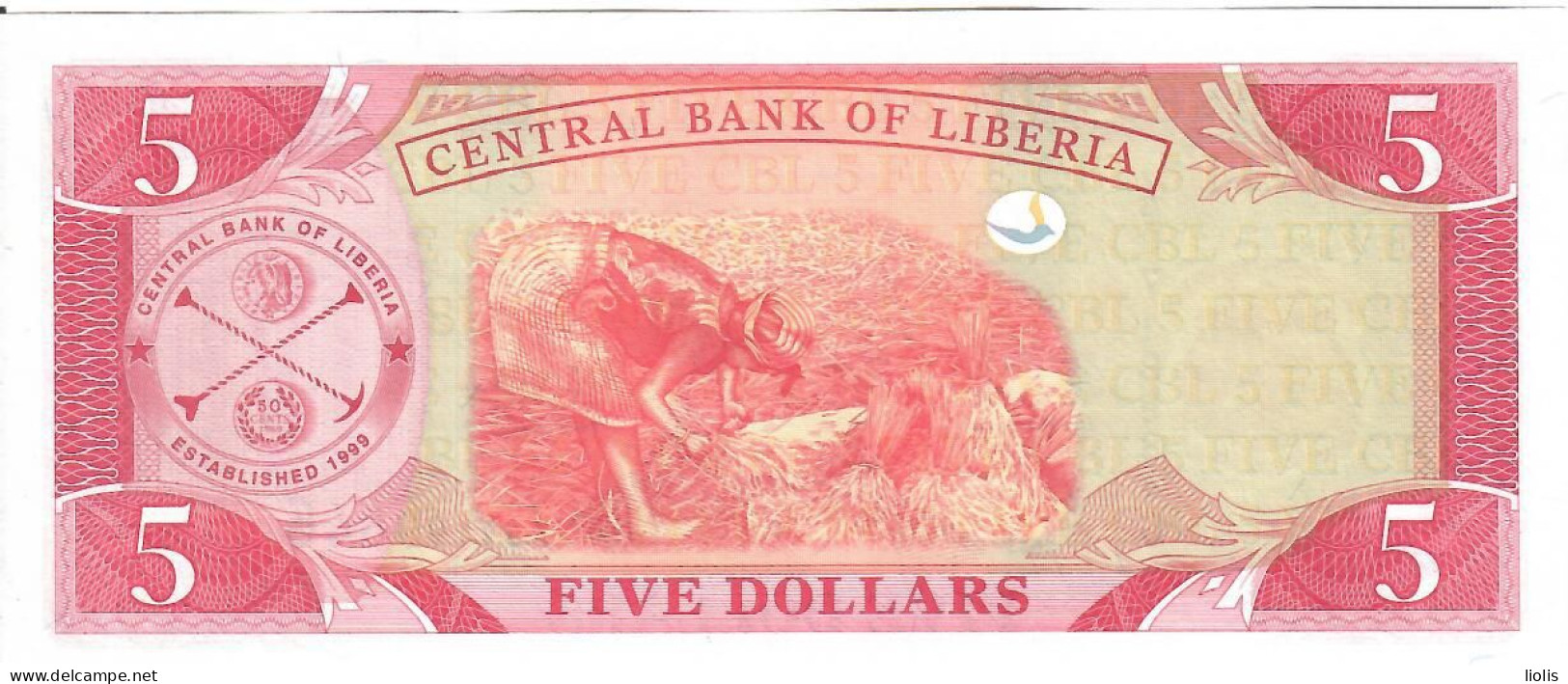 Liberia  P-26a  5 Dollars  2003  UNC - Liberia