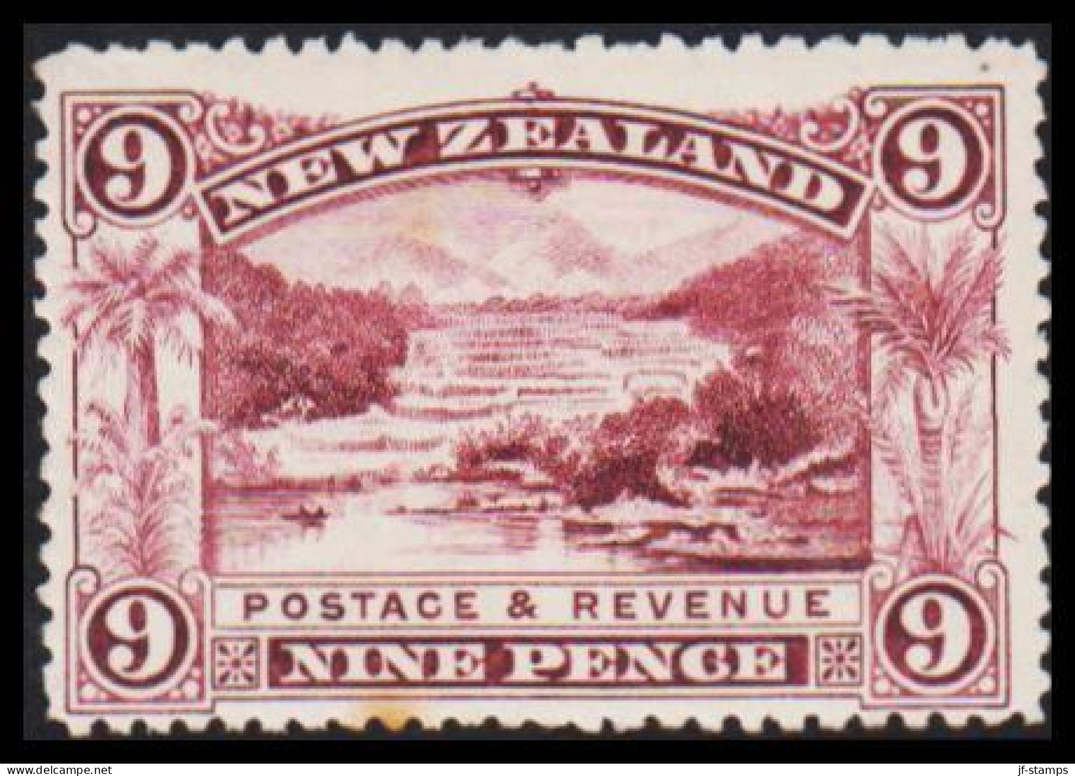 1902-1907. New Zealand.  Landscapes And Birds NINE PENCE  Hinged.  (MICHEL 109) - JF533652 - Ongebruikt