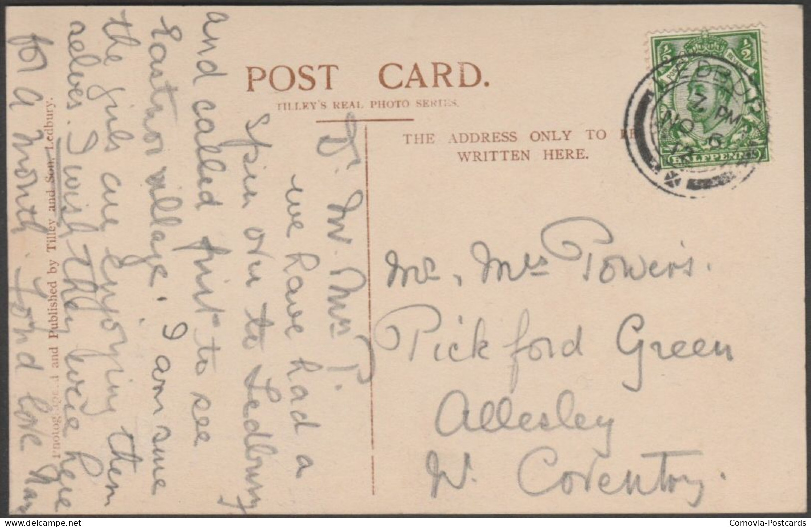 High Street, Ledbury, Herefordshire, 1912 - Tilley's RP Postcard - Herefordshire