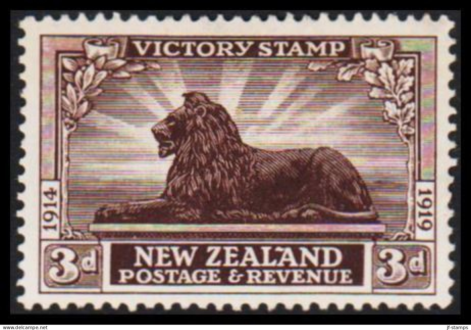 1920. New Zealand. Victory Stamps 3 D  Lion. Hinged. (MICHEL 158) - JF533662 - Ongebruikt