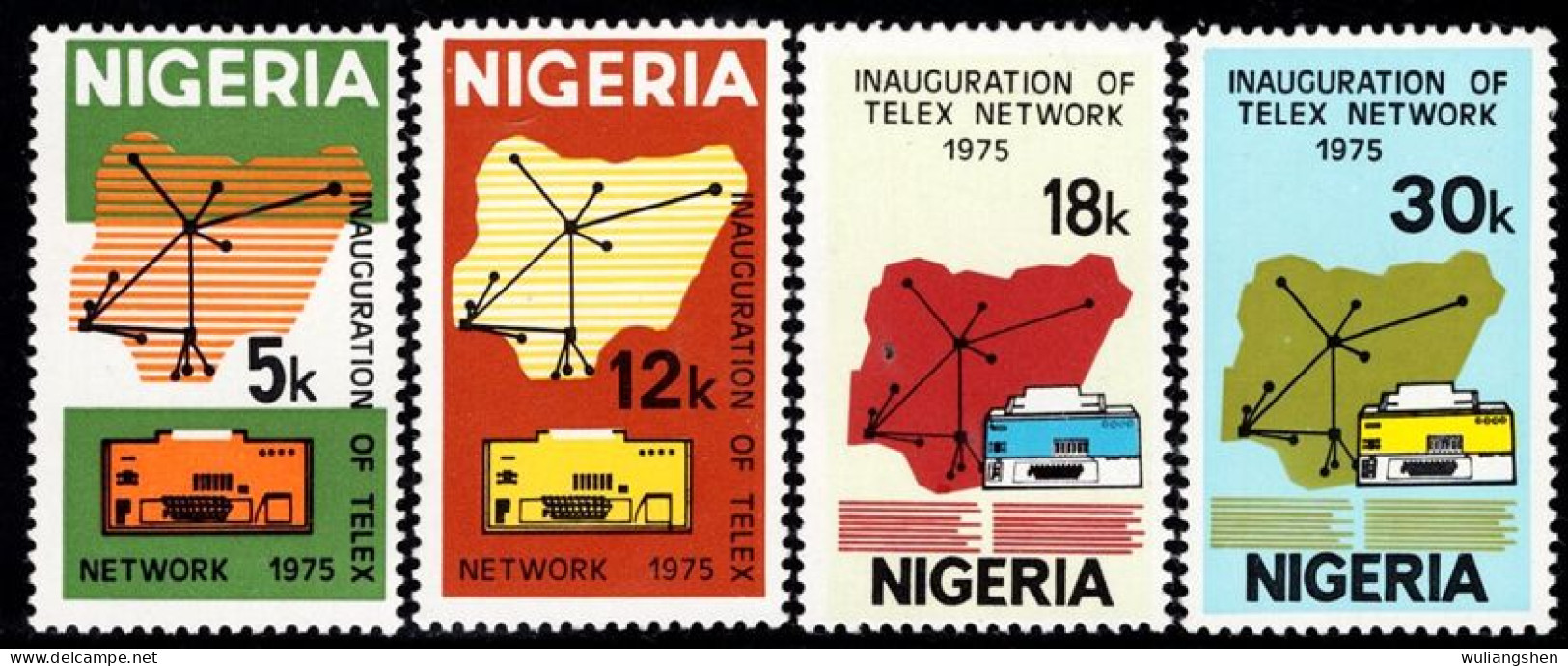 CU0373 Nigeria 1975 Telegraph And Map 4V MNH - Nigeria (1961-...)