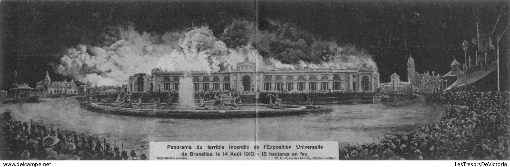 BELGIQUE - Panorama Du Terrible Incendie De L'Exposition Universelle De Bruxelles, 14 Août 1910 - Carte Postale Ancienne - Weltausstellungen