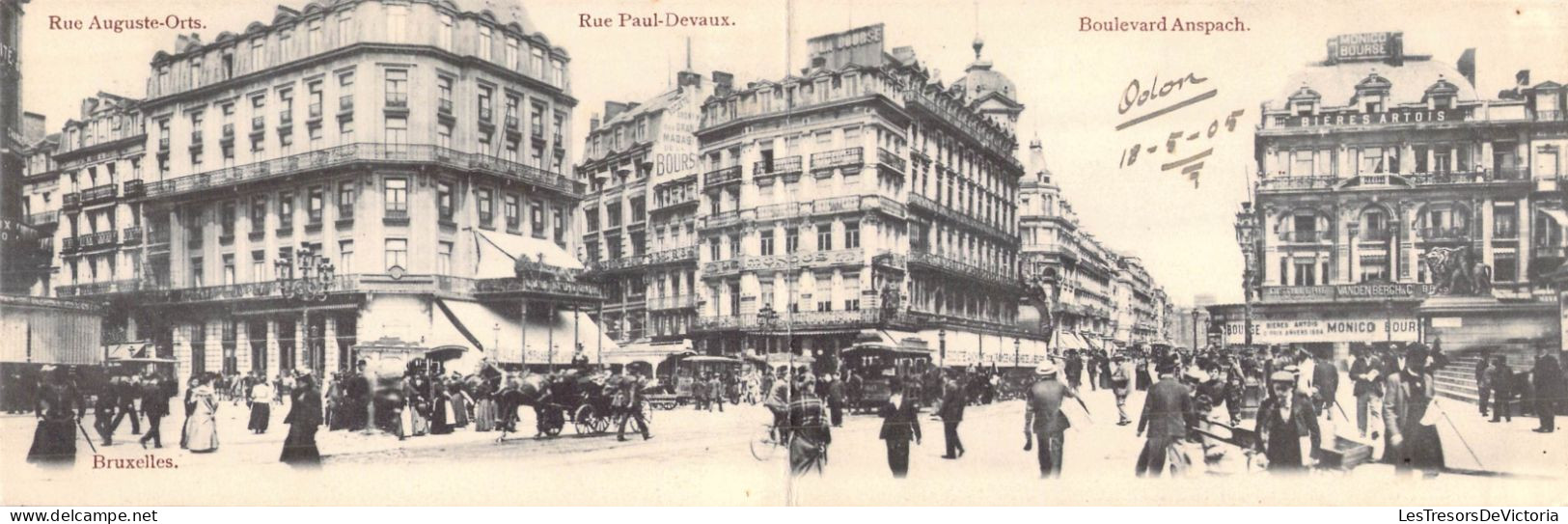 BELGIQUE - Bruxelles - Rue Auguste-Orts - Rue Paul-Devaux - Boulevard Anspach - Carte Postale Ancienne - Aeroporto Bruxelles