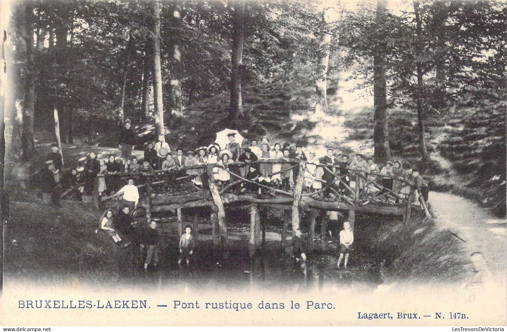 BELGIQUE - Bruxelles-Laeken - Pont Rustique Dans Le Parc - Carte Postale Ancienne - Forêts, Parcs, Jardins