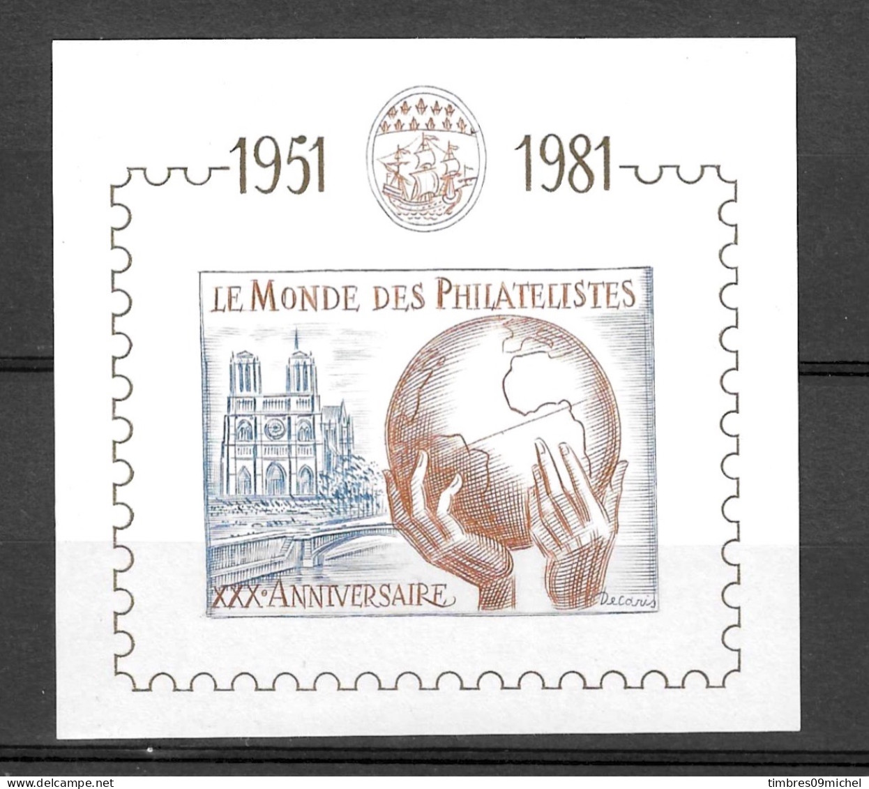 Bloc Feuillet  Le Monde Des Philatélistes XXX° Anniversaire - Neufs