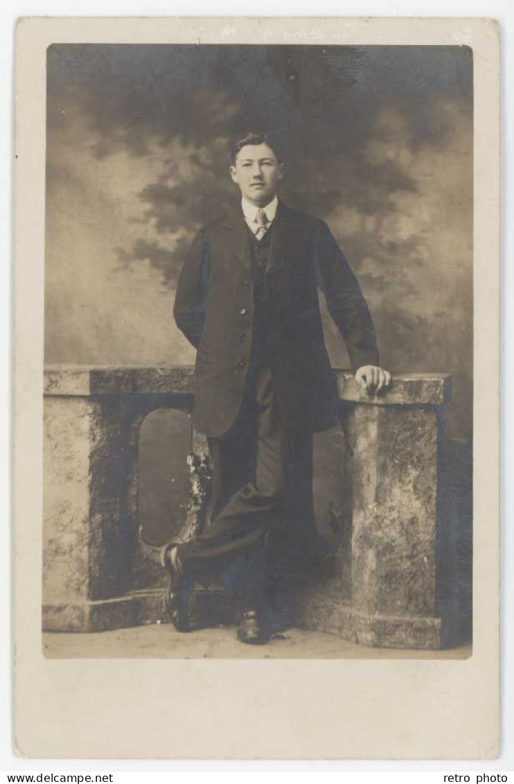 Cpa Carte-photo Homme Debout - Photo Lafette Danjoutin - Danjoutin