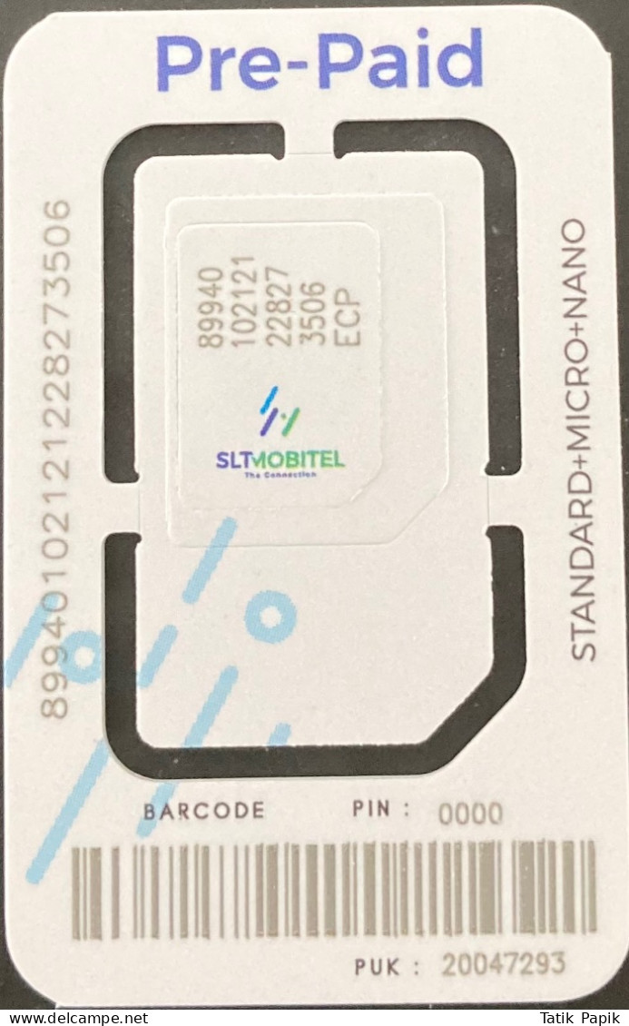 Sri Landka Ceylon Carte Multi SIM Card Telecom New Telecom SLT MOBITEL 3G 4G 5G - Sri Lanka (Ceylon)