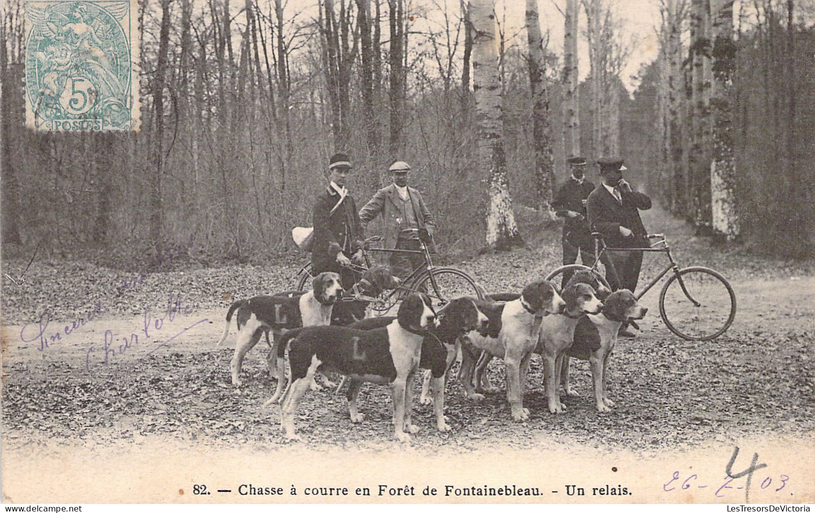 CHASSE - Chasse à Courre En Forêt De FONTAINEBLEAU - Un Relais - Carte Postale Ancienne - Chasse