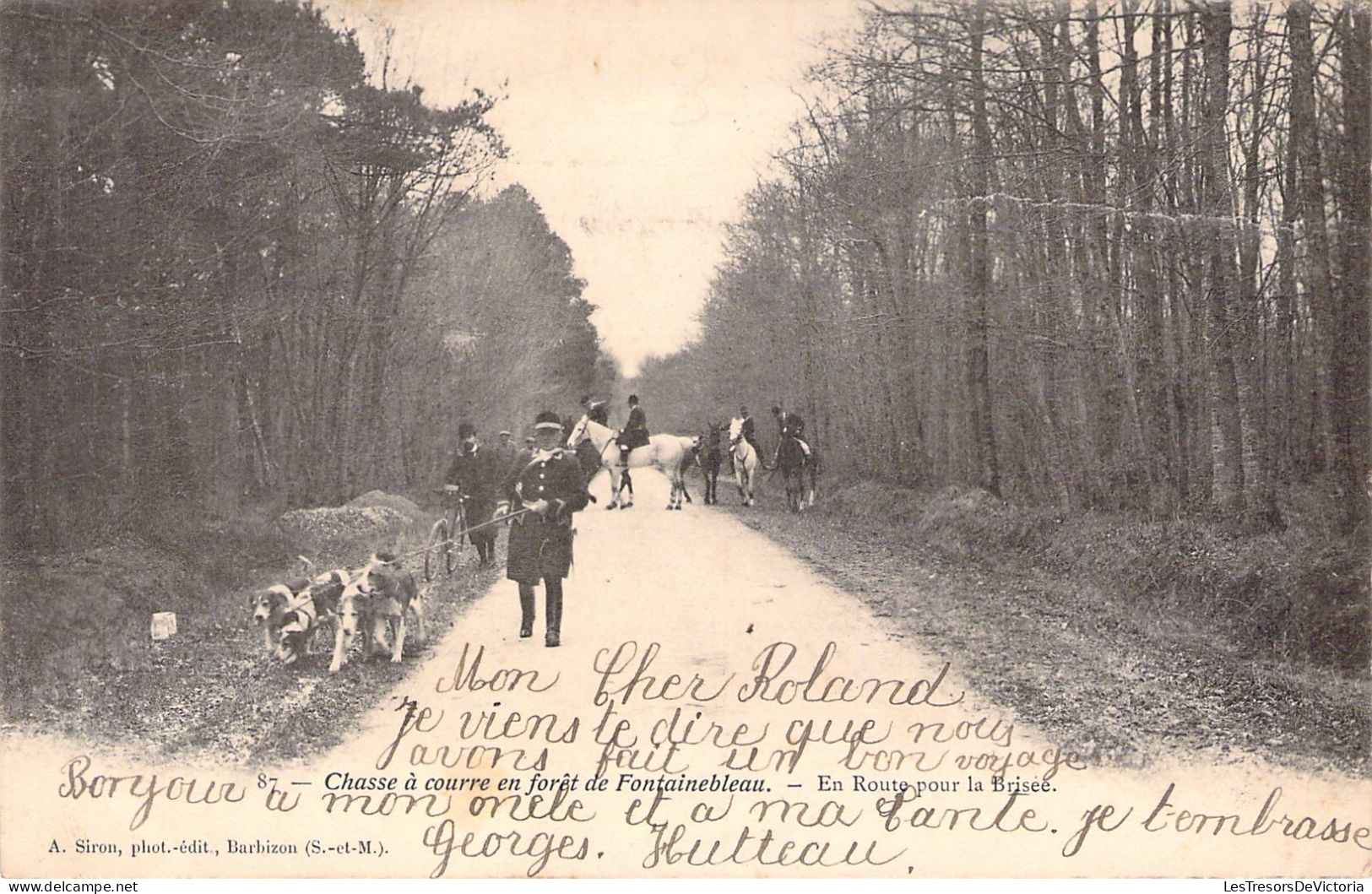 CHASSE - Chasse à Courre En Forêt De FONTAINEBLEAU - En Route Pour La Brisée - Carte Postale Ancienne - Chasse