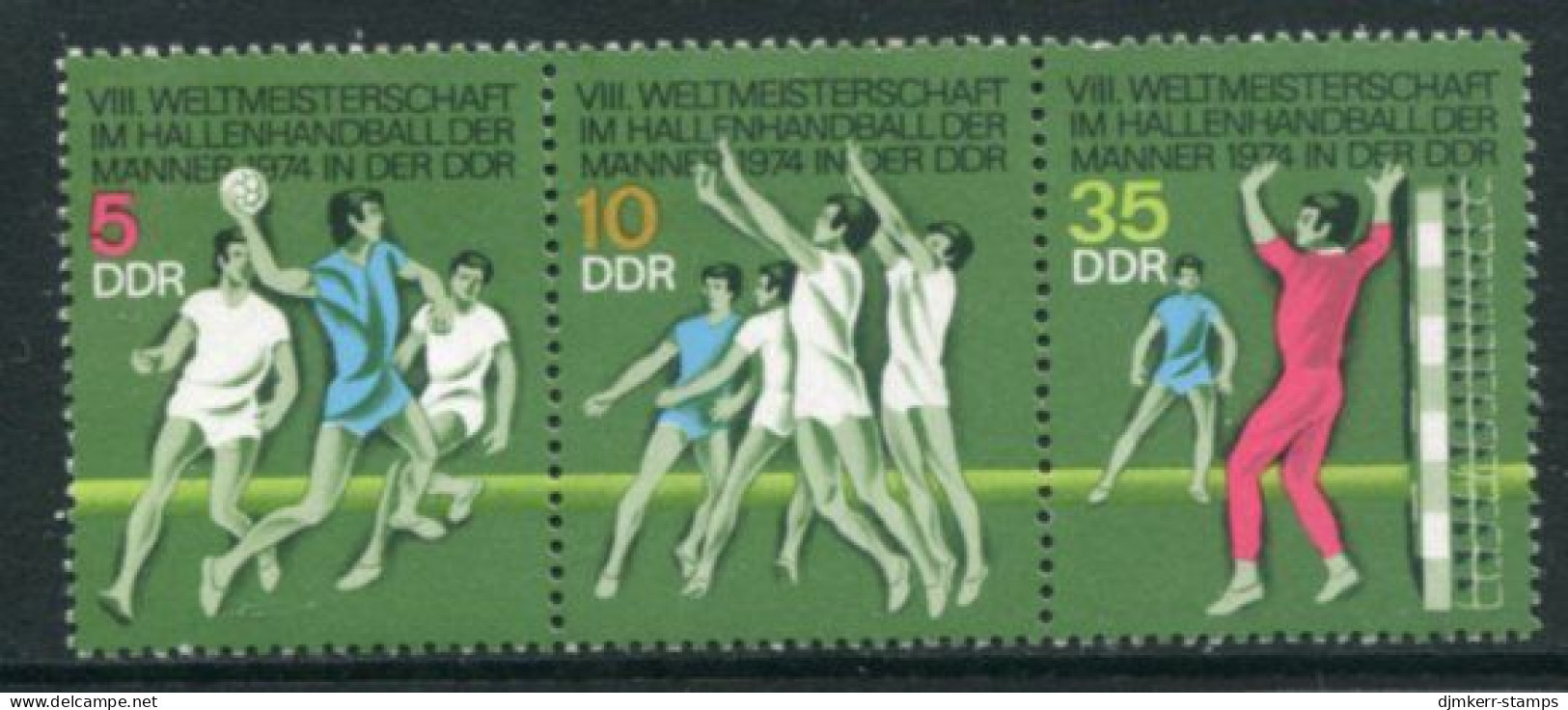 DDR / E. GERMANY 1974 Handball Championship MNH / **  Michel 1928-30 - Unused Stamps