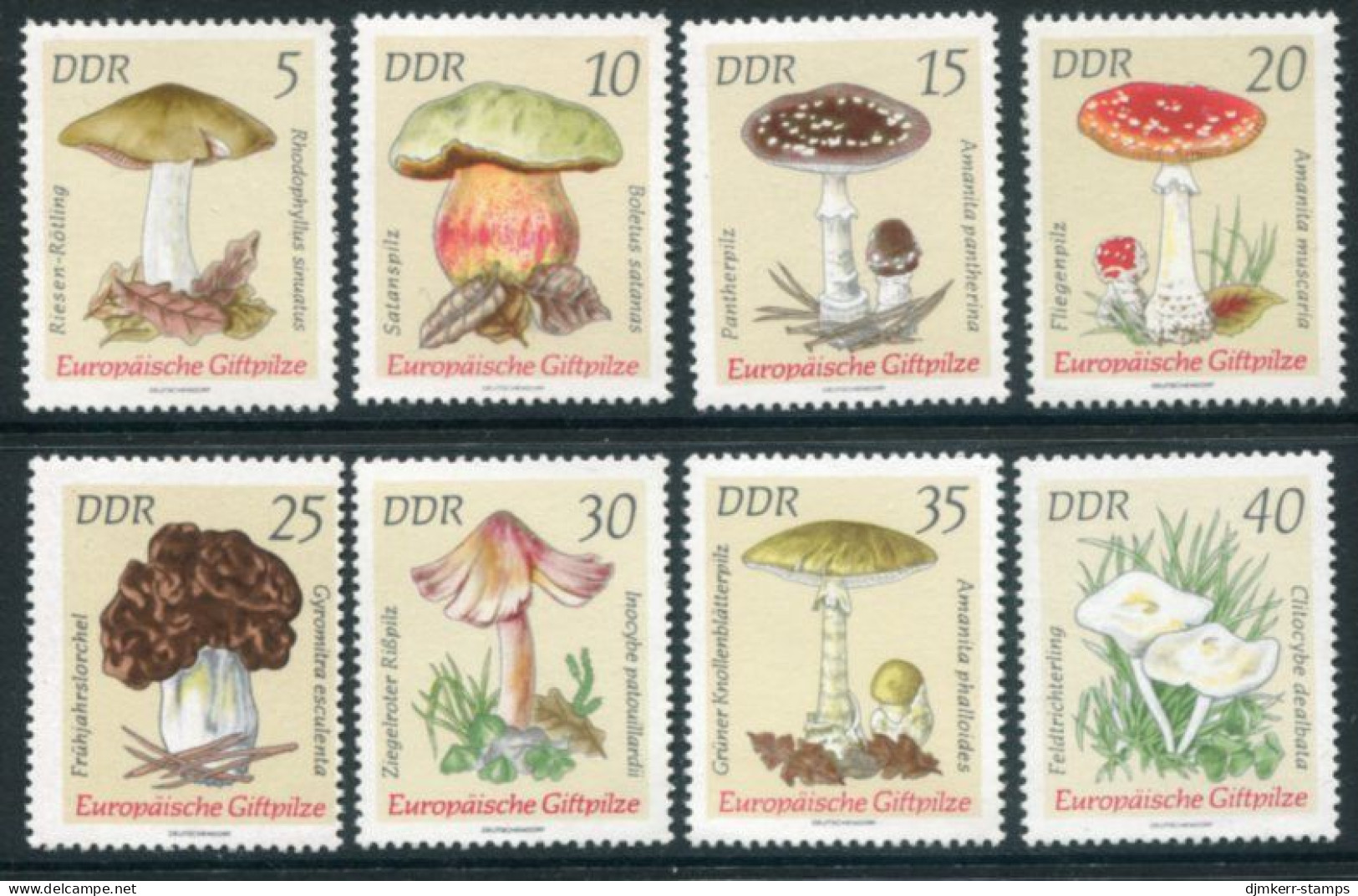 DDR / E. GERMANY 1974 Poisonous Fungi MNH / **  Michel 1933-40 - Unused Stamps