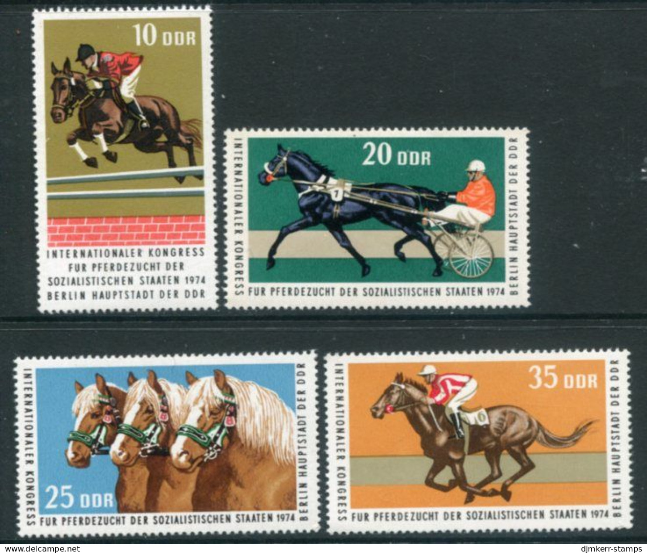 DDR / E. GERMANY 1974 Horse-breeding Congress MNH / **  Michel 1969-72 - Unused Stamps