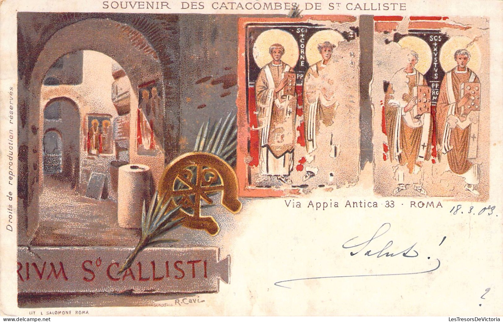 ITALIE - ROMA - Souvenir Des Catacombes De St Calliste - Via Appia Antica  - Carte Postale Ancienne - Otros & Sin Clasificación