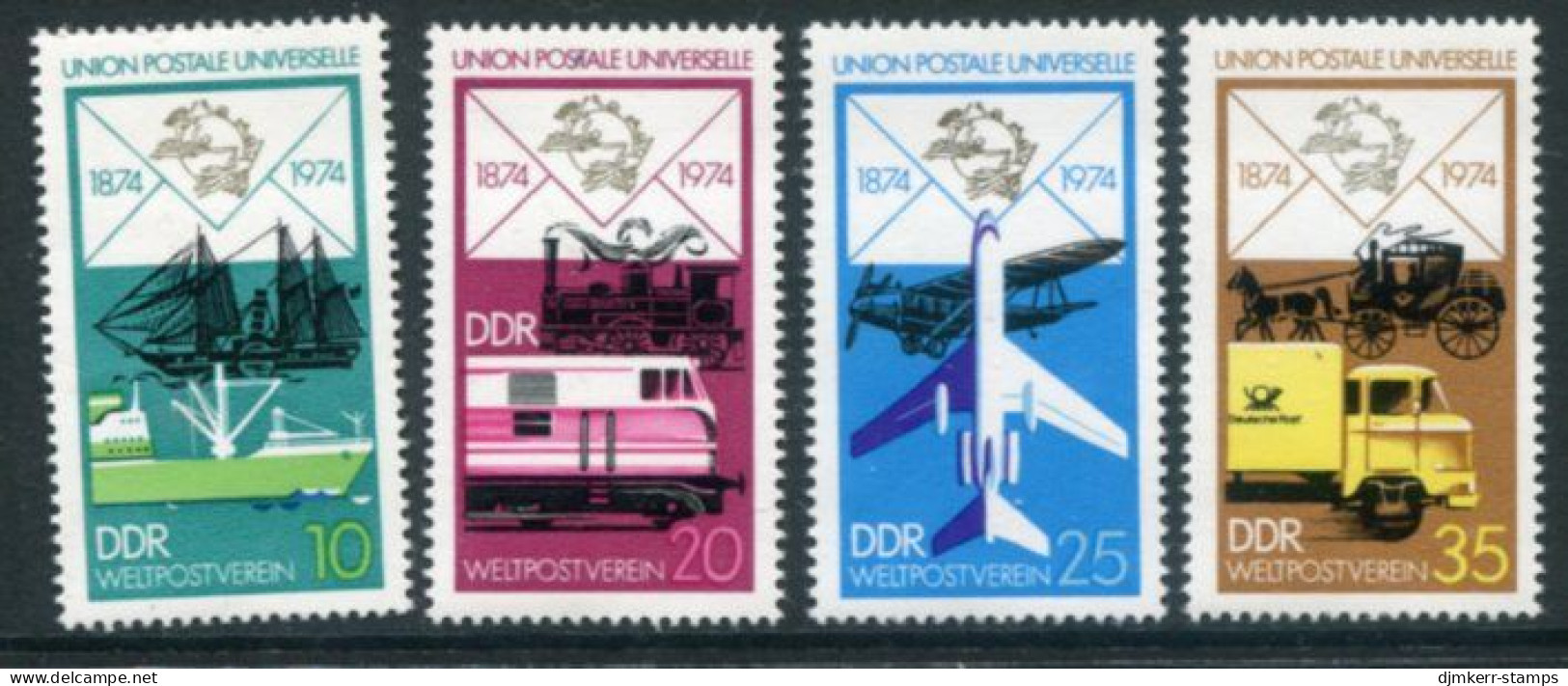 DDR / E. GERMANY 1974 UPU Centenary MNH / **.  Michel 1984-87 - Unused Stamps