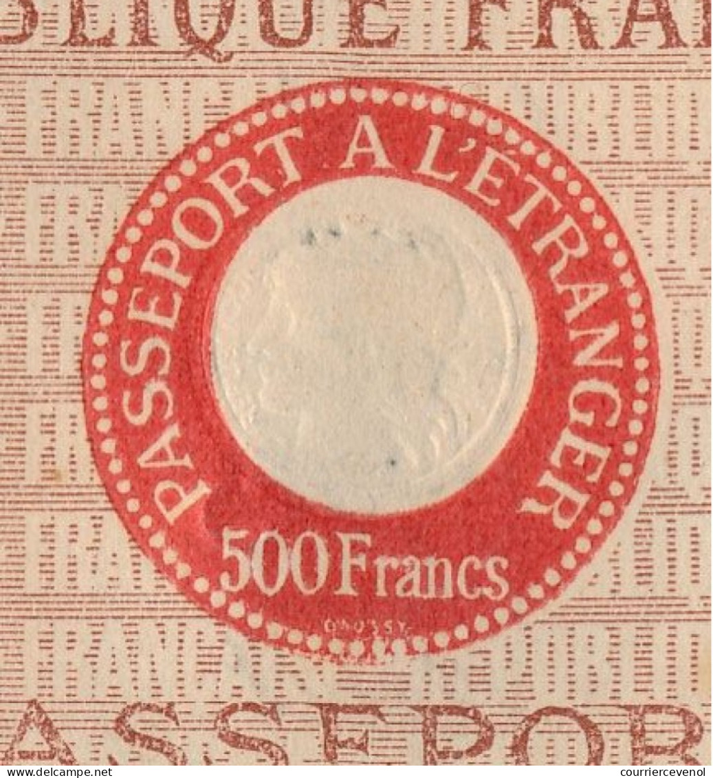 FRANCE - Passeport 500 Francs 1949/1956 - Metz, Renouvelé Id. Timbre Fiscal 1000 Francs + Visa Allemand - Unclassified