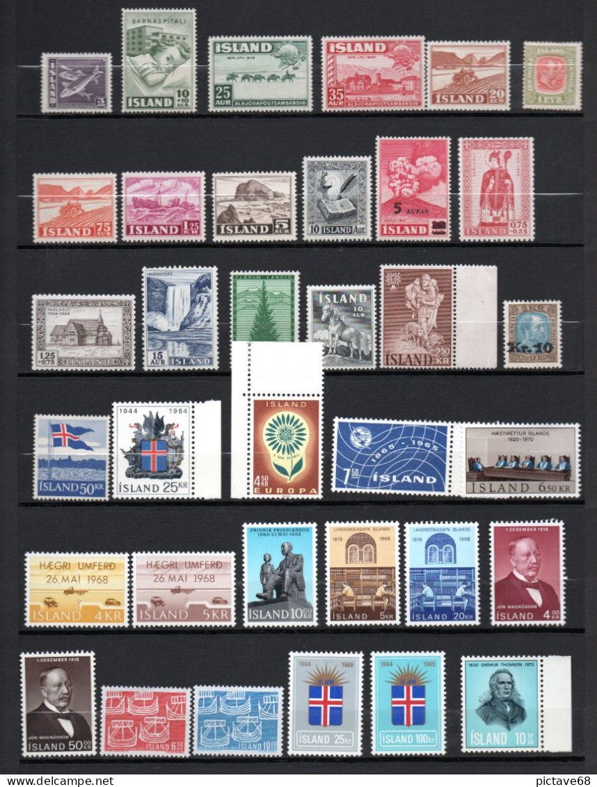 ISLANDE / PETIT LOT DE TIMBRES NEUFS - Collections, Lots & Series