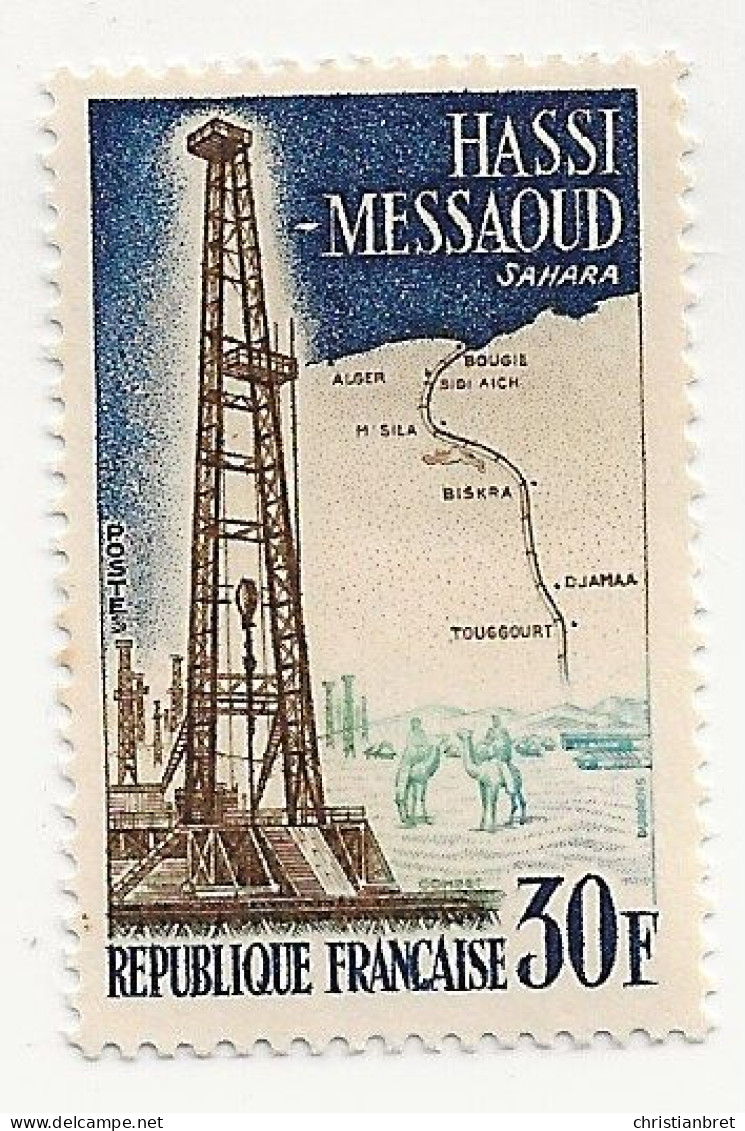 Timbre 30F Hassi-Messaoud, Sahara 1959.Y&T N°1205.: Un Timbre Neuf Sans Charnière - Nuevos
