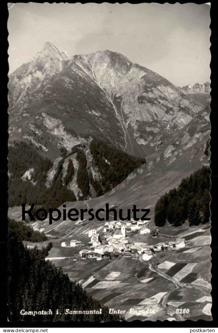 ÄLTERE POSTKARTE COMPATSCH SAMNAUN SAMNAUNTAL UNTER ENGADIN PANORAMA GRAUBÜNDEN Schweiz Suisse Ansichtskarte AK Postcard - Samnaun