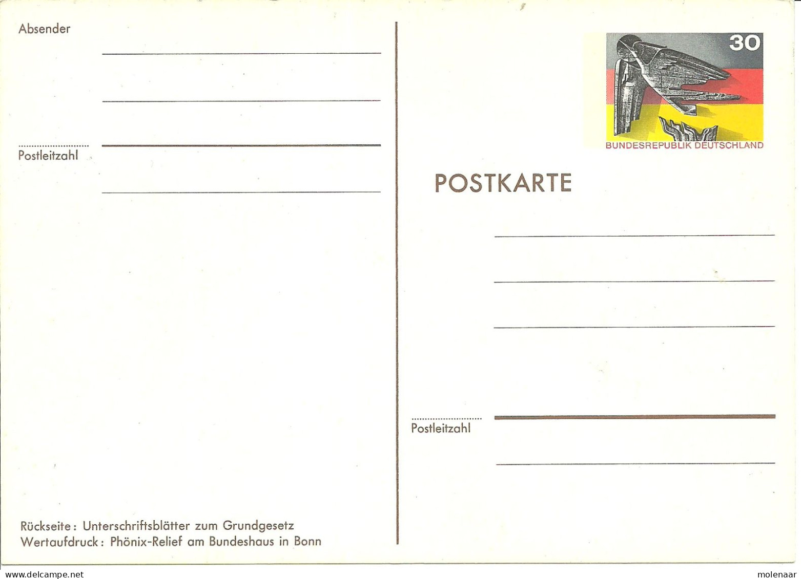 Duitsland BRD Briefkaart Tgv.  25 Jaar BRD. 1974 (11059) - Postkarten - Ungebraucht