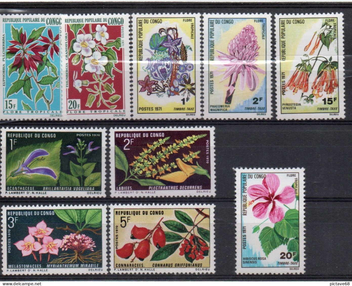 REPUBLIQUE DU CONGO/ FLORE/ PETIT LOT DE TIMBRE NEUFS ** - Mint/hinged